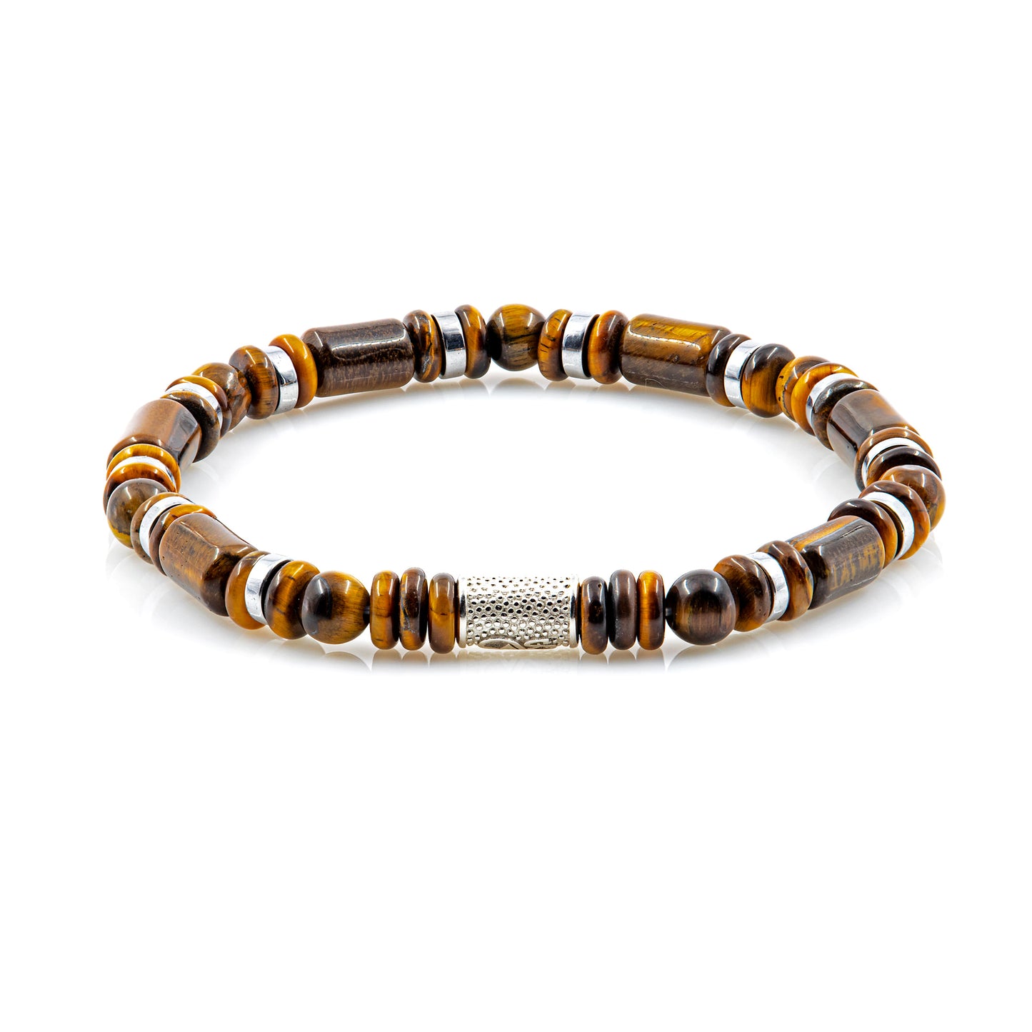 Tigerauge Perlen 6mm Pearl DS 925 Sterling Silber
