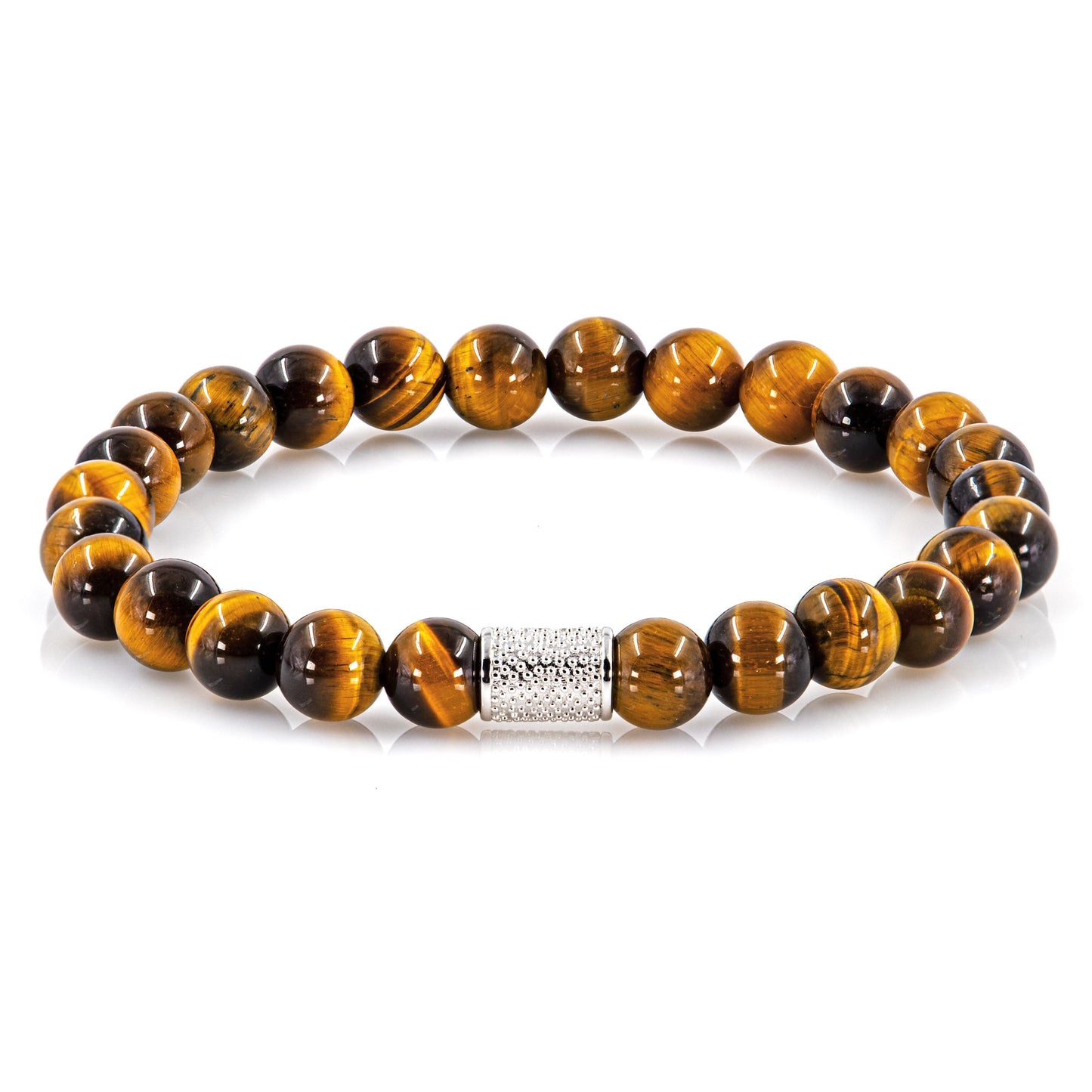 Tigerauge Perlen 925 Sterling Silber Rohdiniert