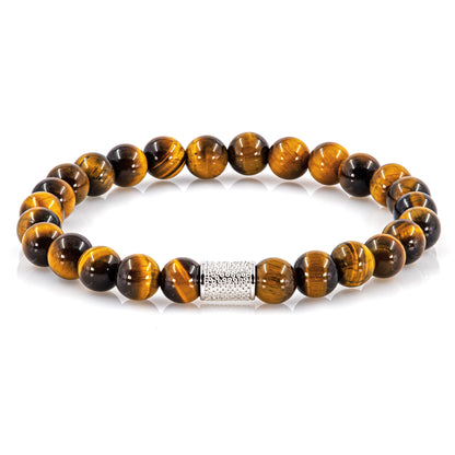Tigerauge Perlen 925 Sterling Silber Rohdiniert