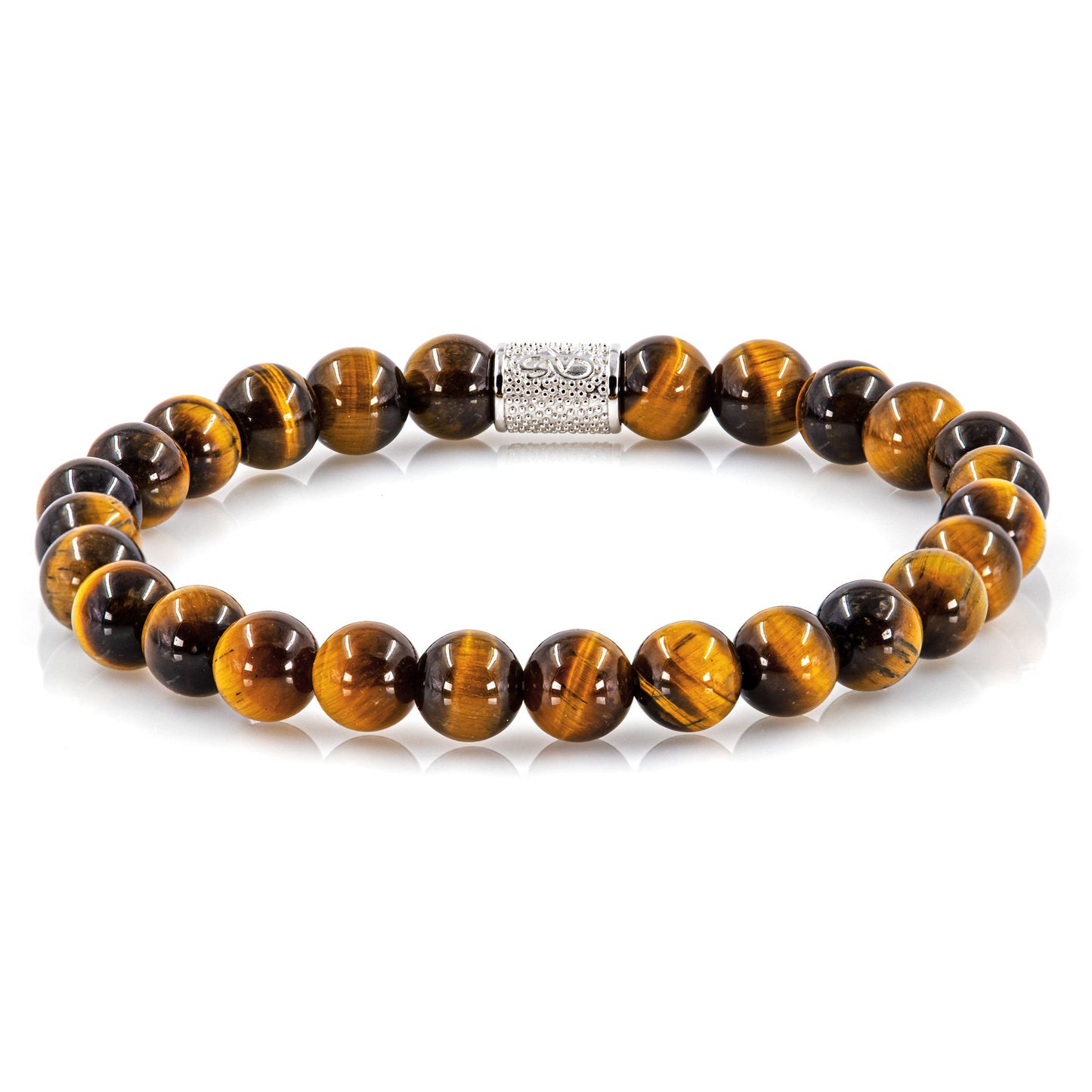 Tigerauge Perlen 925 Sterling Silber Rohdiniert