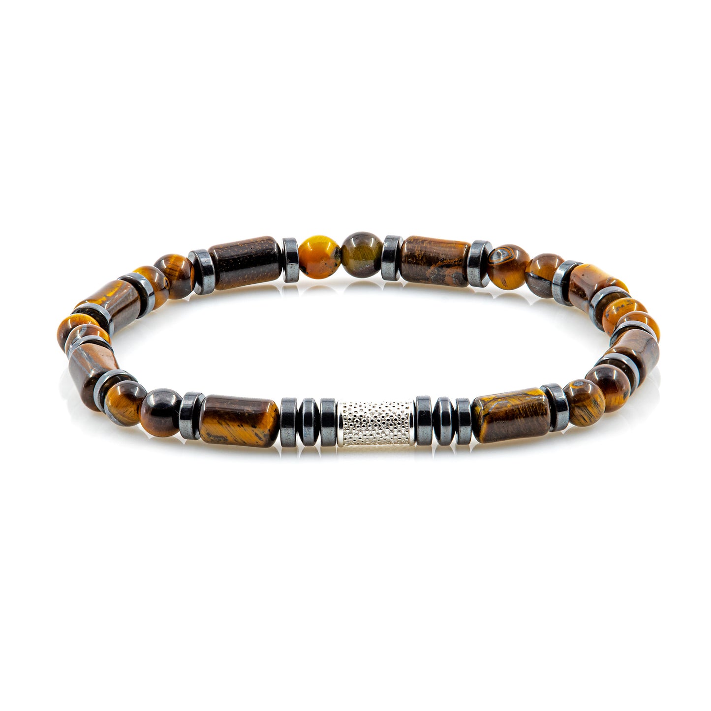 Tigerauge Perlen 6mm Pearl 925 Sterling Silber