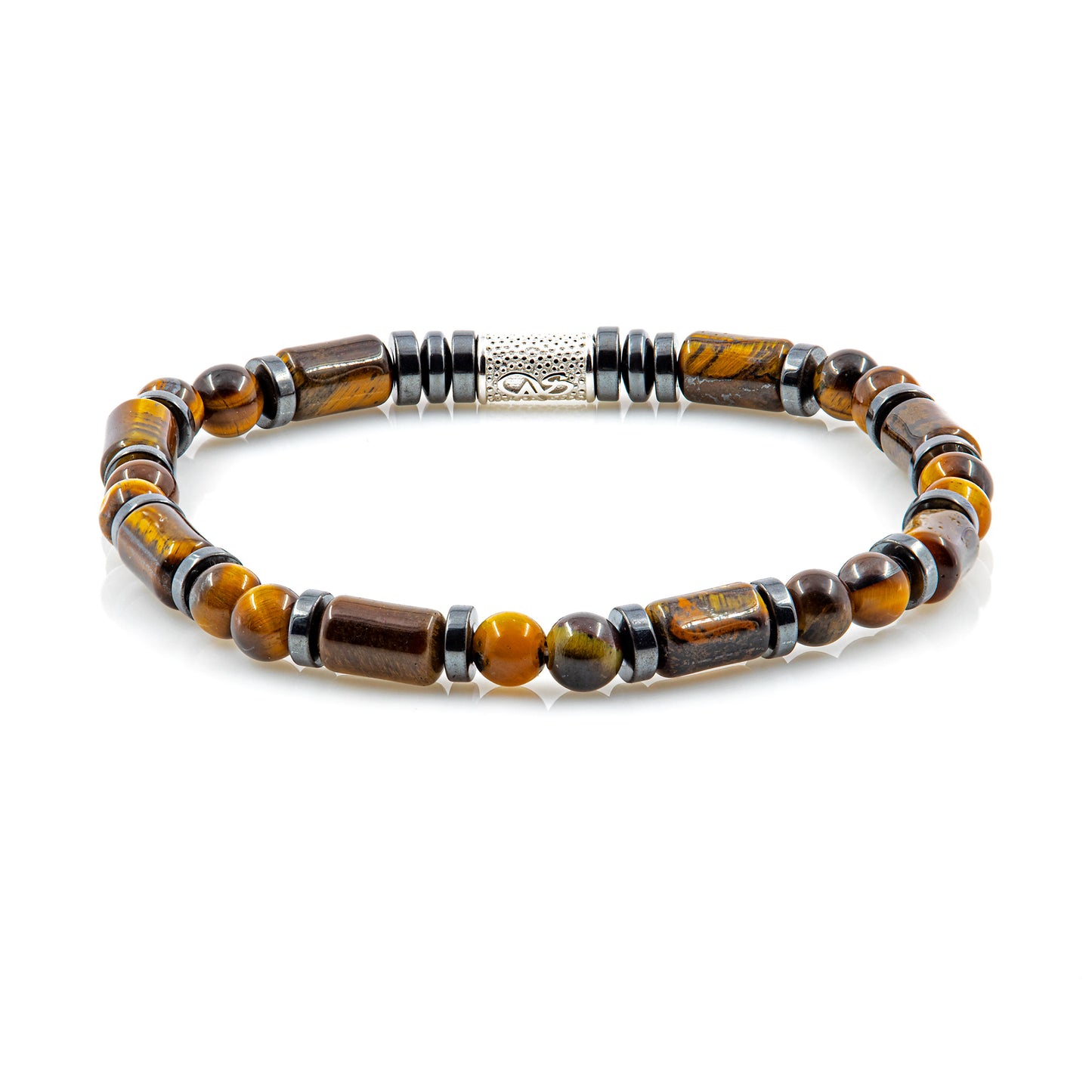 Tigerauge Perlen 6mm Pearl 925 Sterling Silber