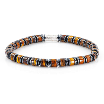 Tigerauge Perlen 925 Sterling Silber Rohdiniert 6mm