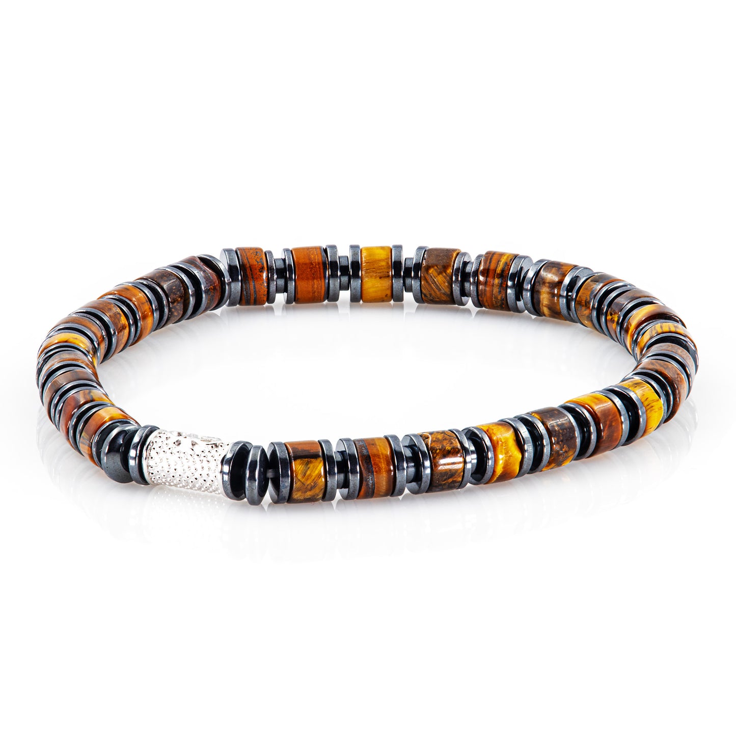 Tigerauge Perlen 925 Sterling Silber Rohdiniert 6mm