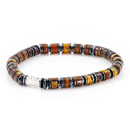 Tigerauge Perlen 925 Sterling Silber Rohdiniert 6mm