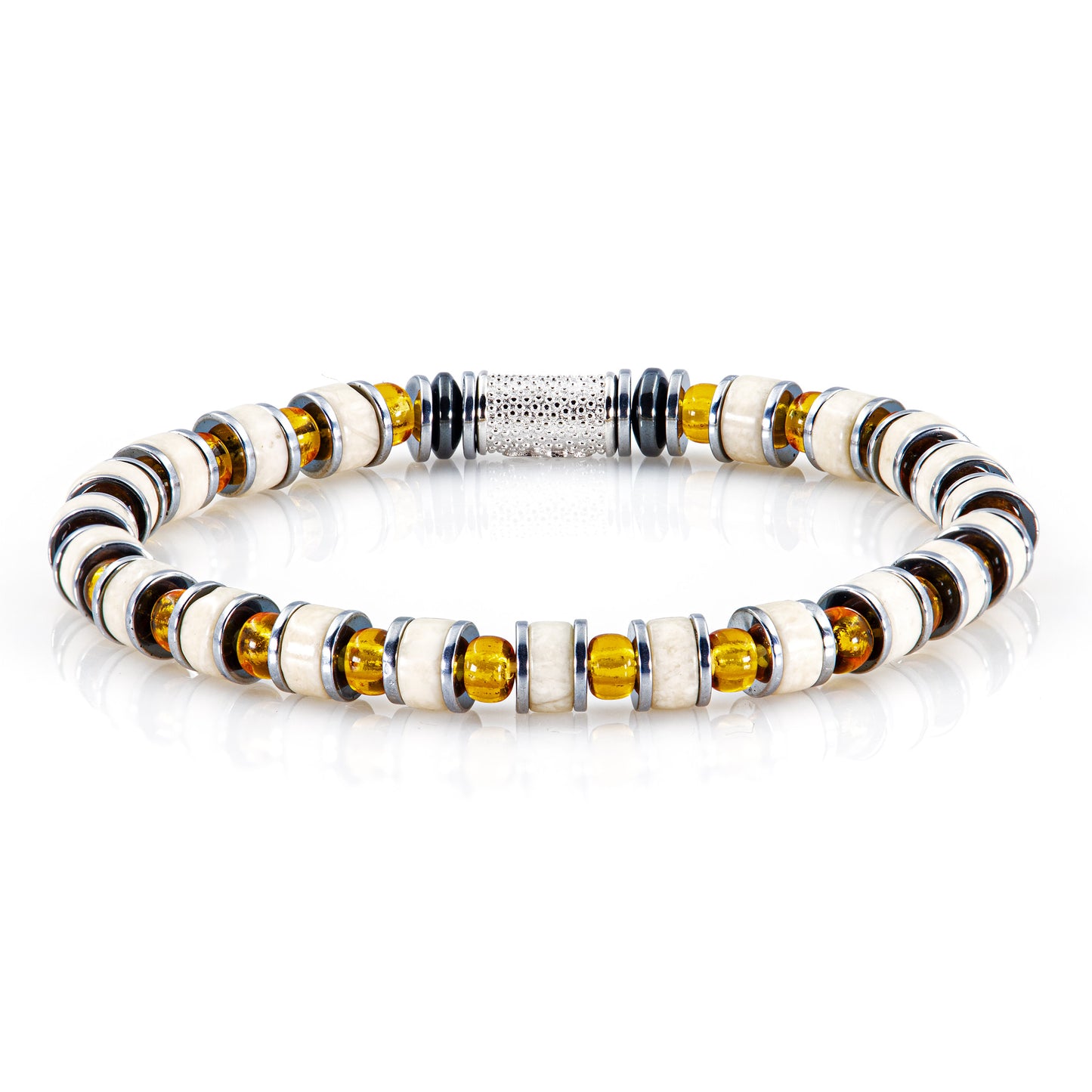 Riverstone Miyuki Perlen 925 Sterling Silber Rohdiniert 6mm