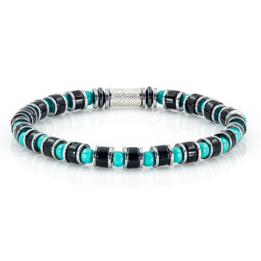 Black Onyx Miyuki Perlen 925 Sterling Silber Rohdiniert 6mm