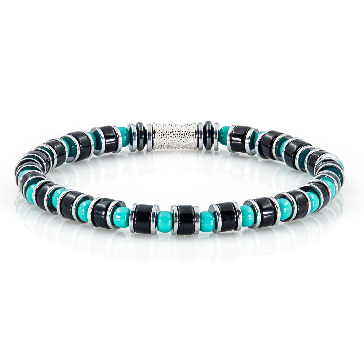 Black Obsidian Miyuki Perlen 925 Sterling Silber Rohdiniert 6mm