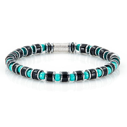 Black Obsidian Miyuki Perlen 925 Sterling Silber Rohdiniert 6mm