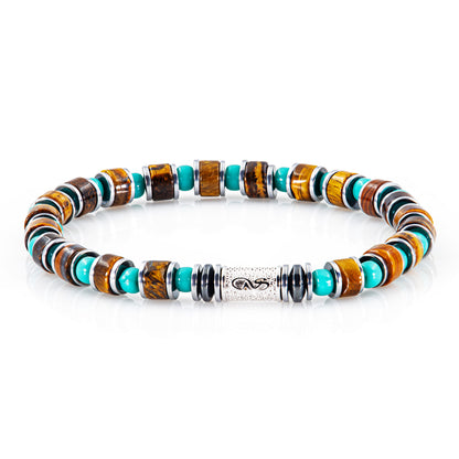 Tigerauge Miyuki Perlen 925 Sterling Silber Rohdiniert 6mm