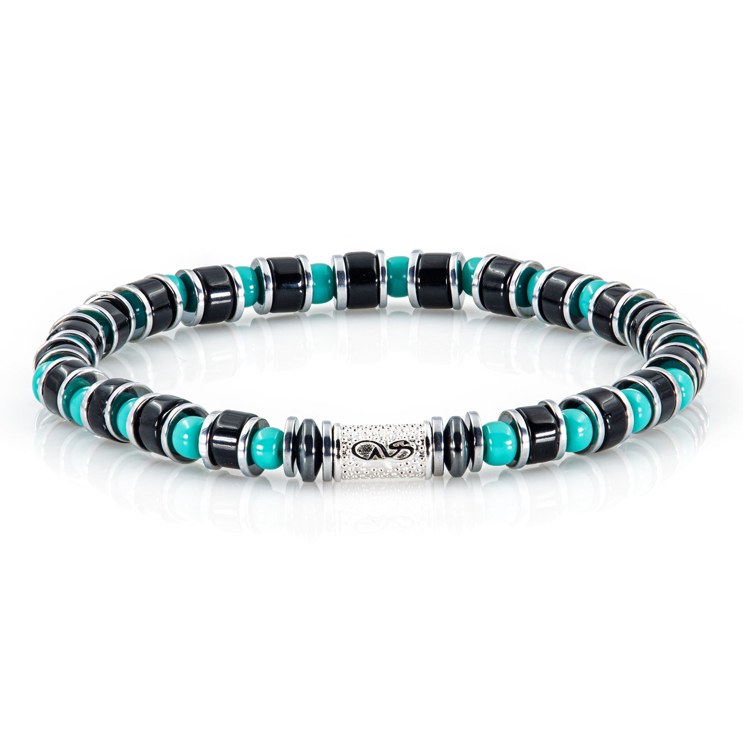 Black Onyx Miyuki Perlen 925 Sterling Silber Rohdiniert 6mm
