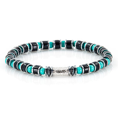 Black Onyx Miyuki Perlen 925 Sterling Silber Rohdiniert 6mm