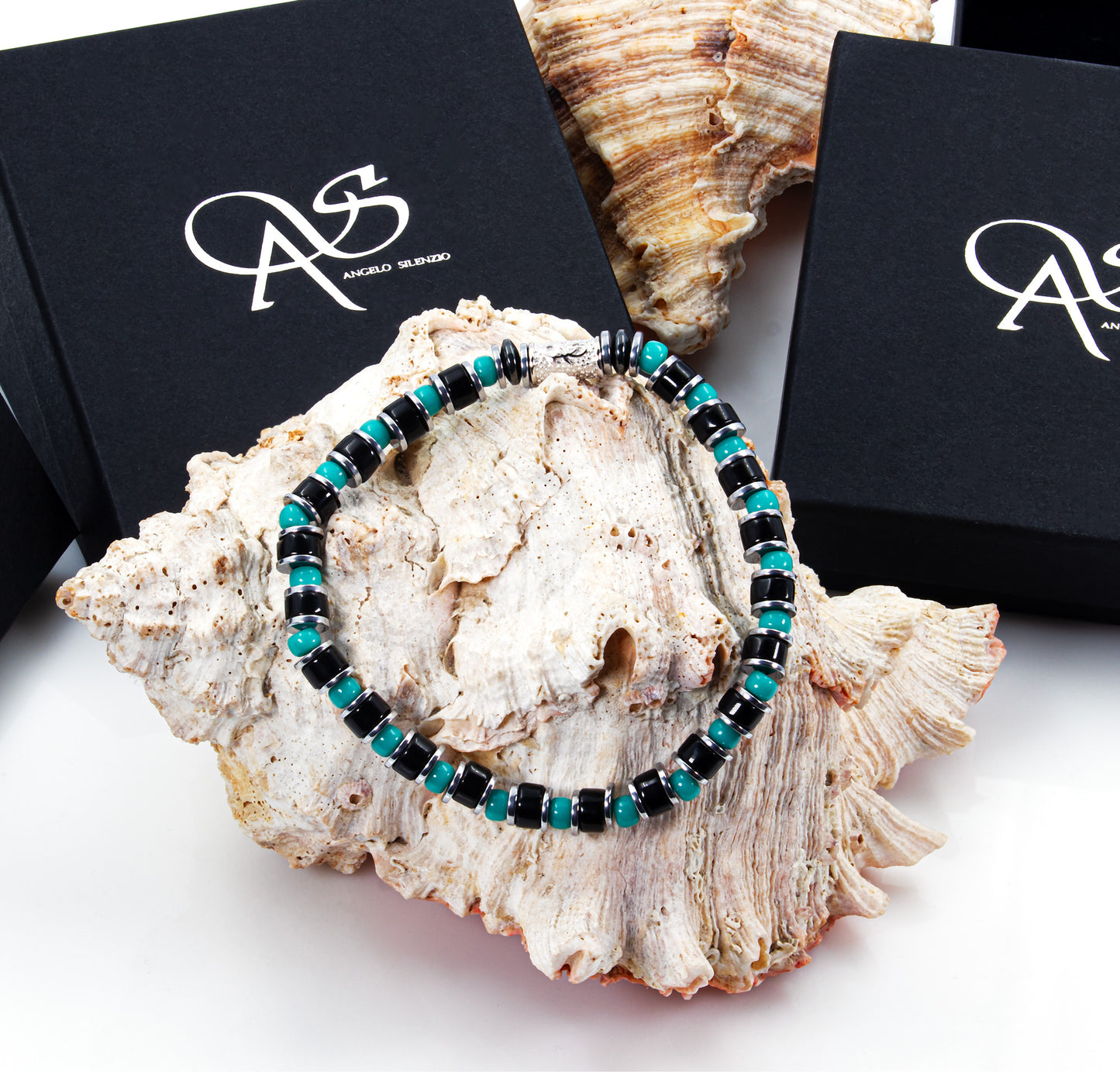 Black Obsidian Miyuki Perlen 925 Sterling Silber Rohdiniert 6mm