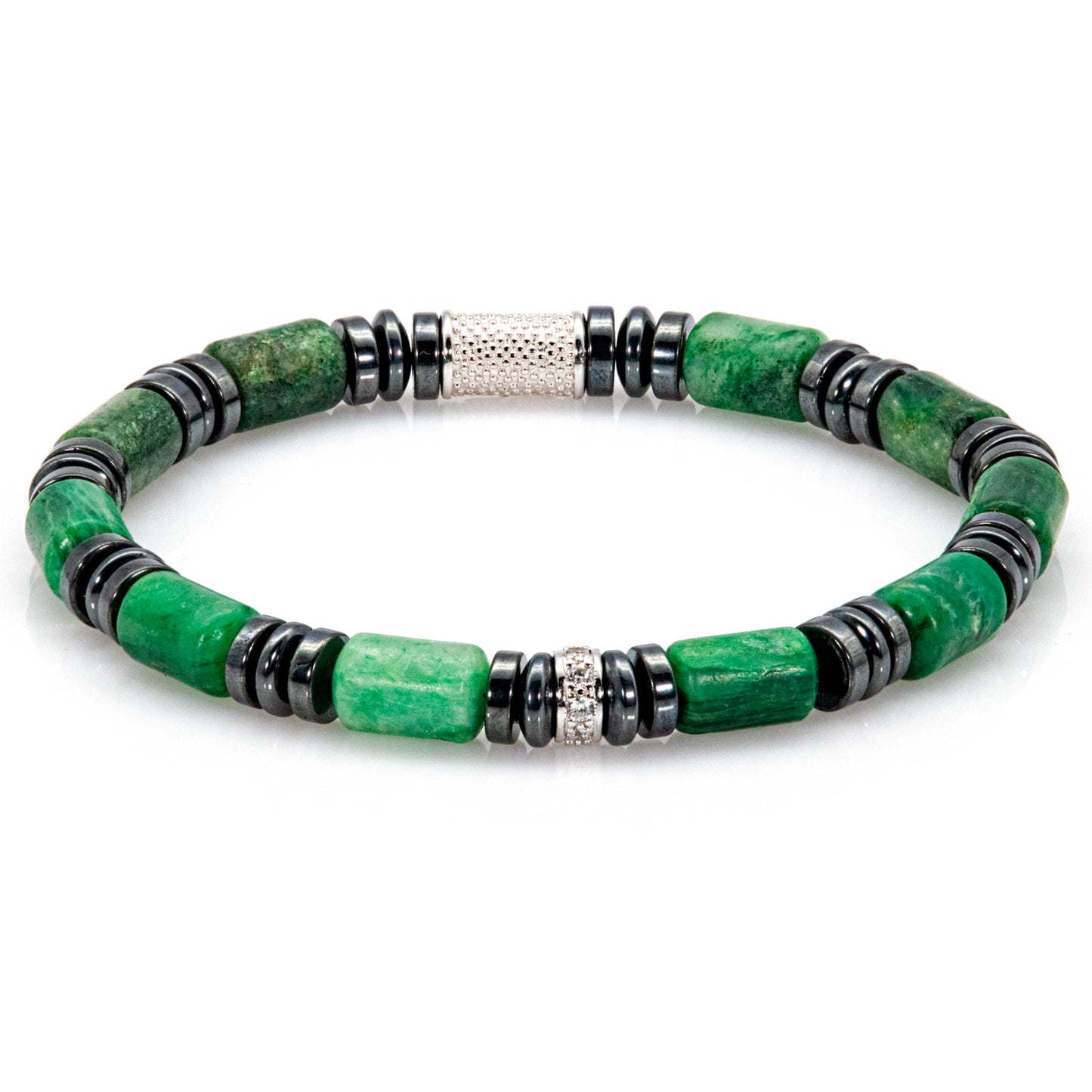 African Green Jade Perlen 6mm 925 Sterling Silber