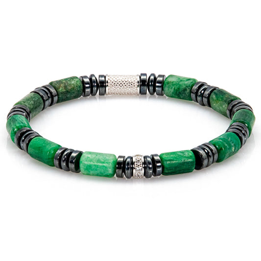 African Green Jade Perlen 6mm 925 Sterling Silber
