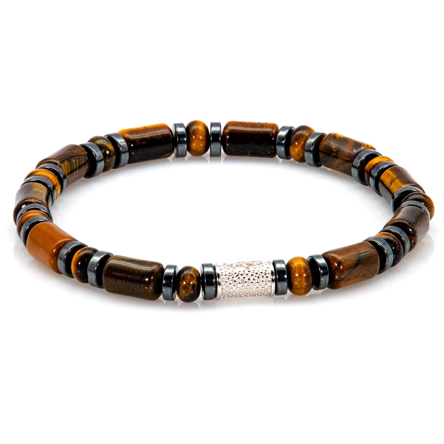 Tigerauge Perlen 6mm 925 Sterling Silber
