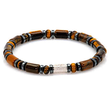 Tigerauge Perlen 6mm 925 Sterling Silber