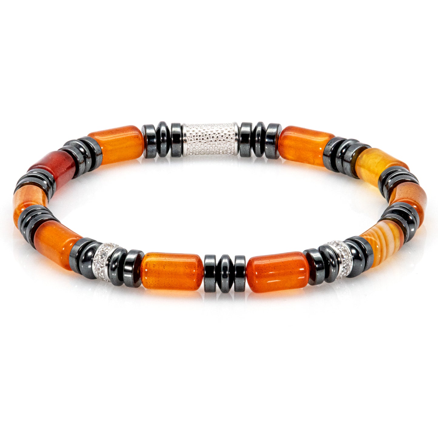 Roter Achat Perlen 6mm 925 Sterling Silber