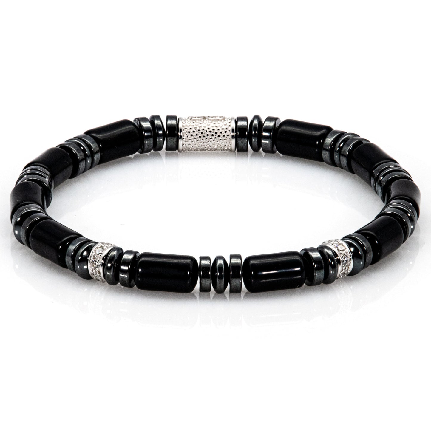 Black Achat Perlen 6mm 925 Sterling Silber