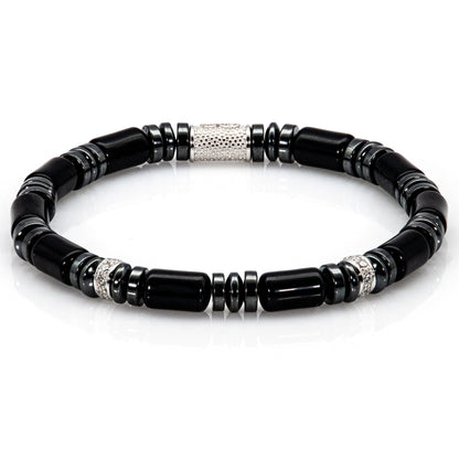 Black Achat Perlen 6mm 925 Sterling Silber