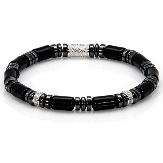 Black Achat Perlen 6mm 925 Sterling Silber