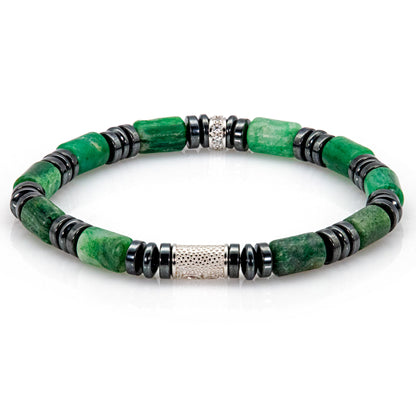 African Green Jade Perlen 6mm 925 Sterling Silber
