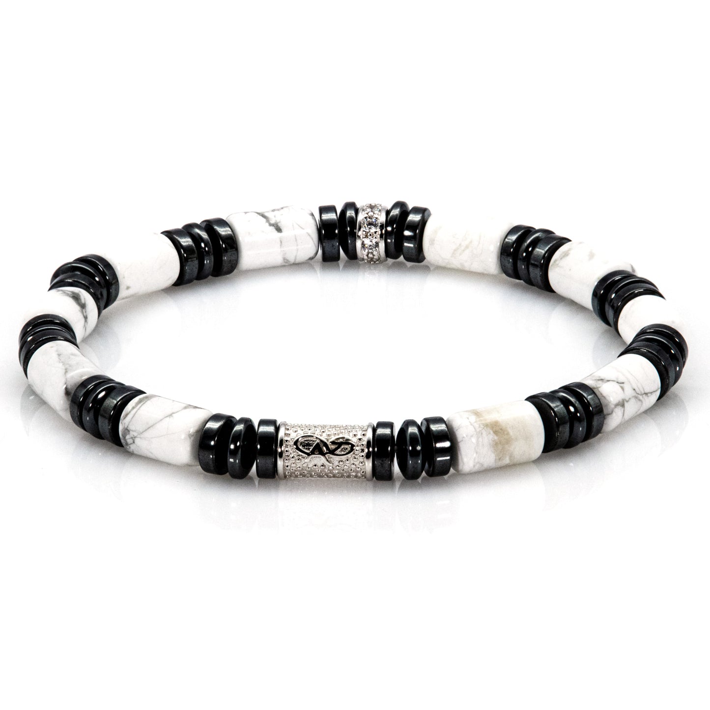 White Turquoise Perlen 6mm 925 Sterling Silber