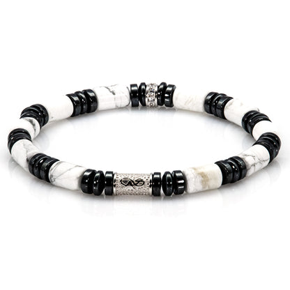 White Turquoise Perlen 6mm 925 Sterling Silber