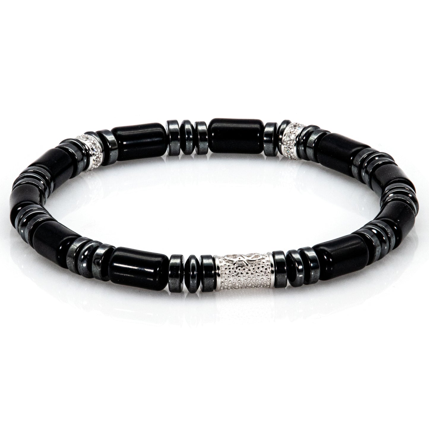 Black Achat Perlen 6mm 925 Sterling Silber