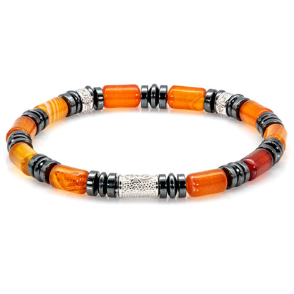Roter Achat Perlen 6mm 925 Sterling Silber