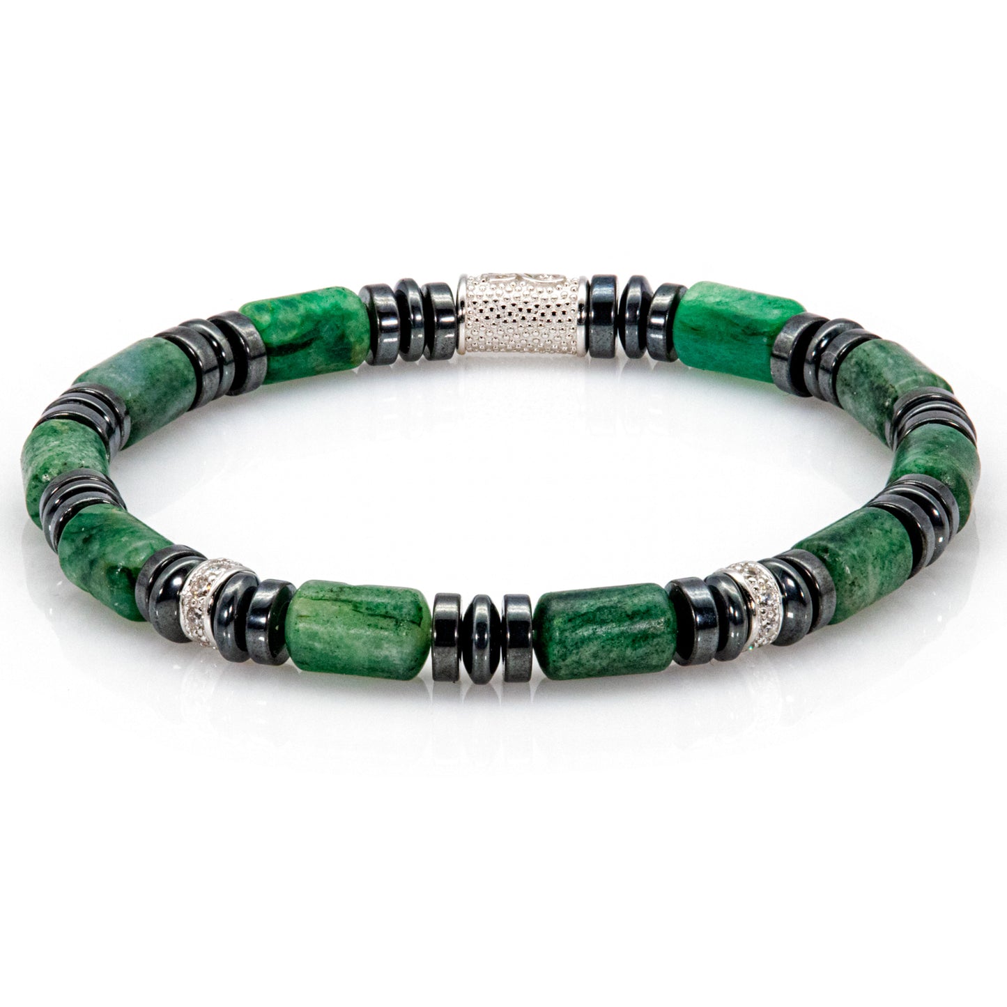 African Green Jade Perlen 6mm 925 Sterling Silber