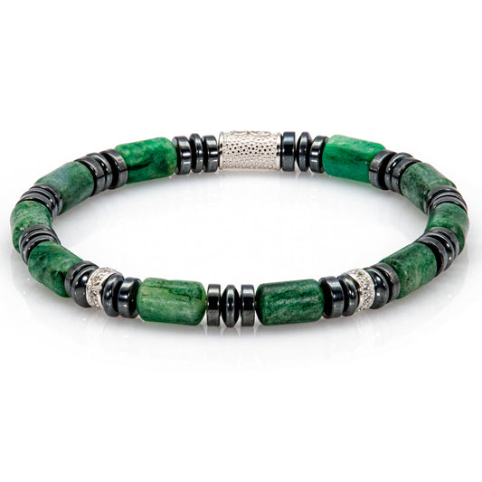 African Green Jade Perlen 6mm 925 Sterling Silber