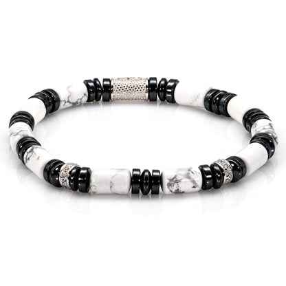White Turquoise Perlen 6mm 925 Sterling Silber