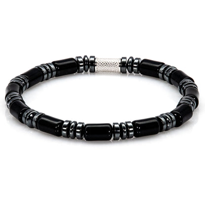 Black Achat Perlen 6mm 925 Sterling Silber