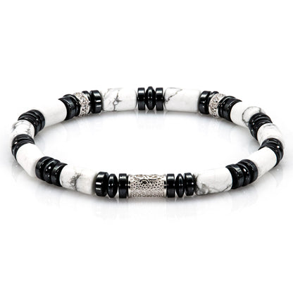 White Turquoise Perlen 6mm 925 Sterling Silber