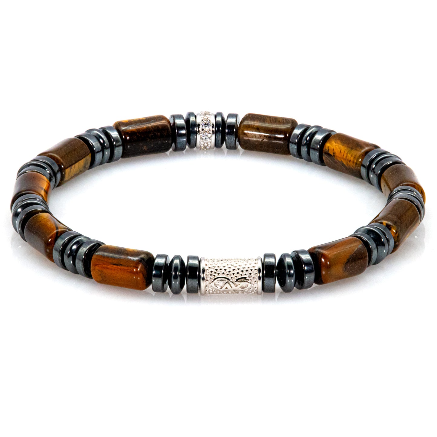 Tigerauge Perlen 6mm 925 Sterling Silber