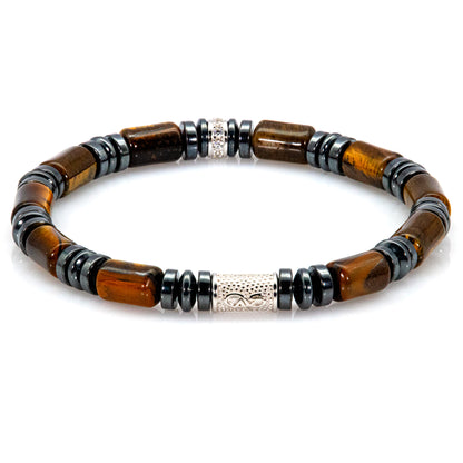 Tigerauge Perlen 6mm 925 Sterling Silber