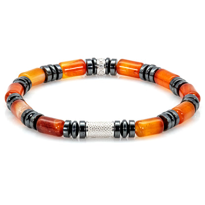 Roter Achat Perlen 6mm 925 Sterling Silber