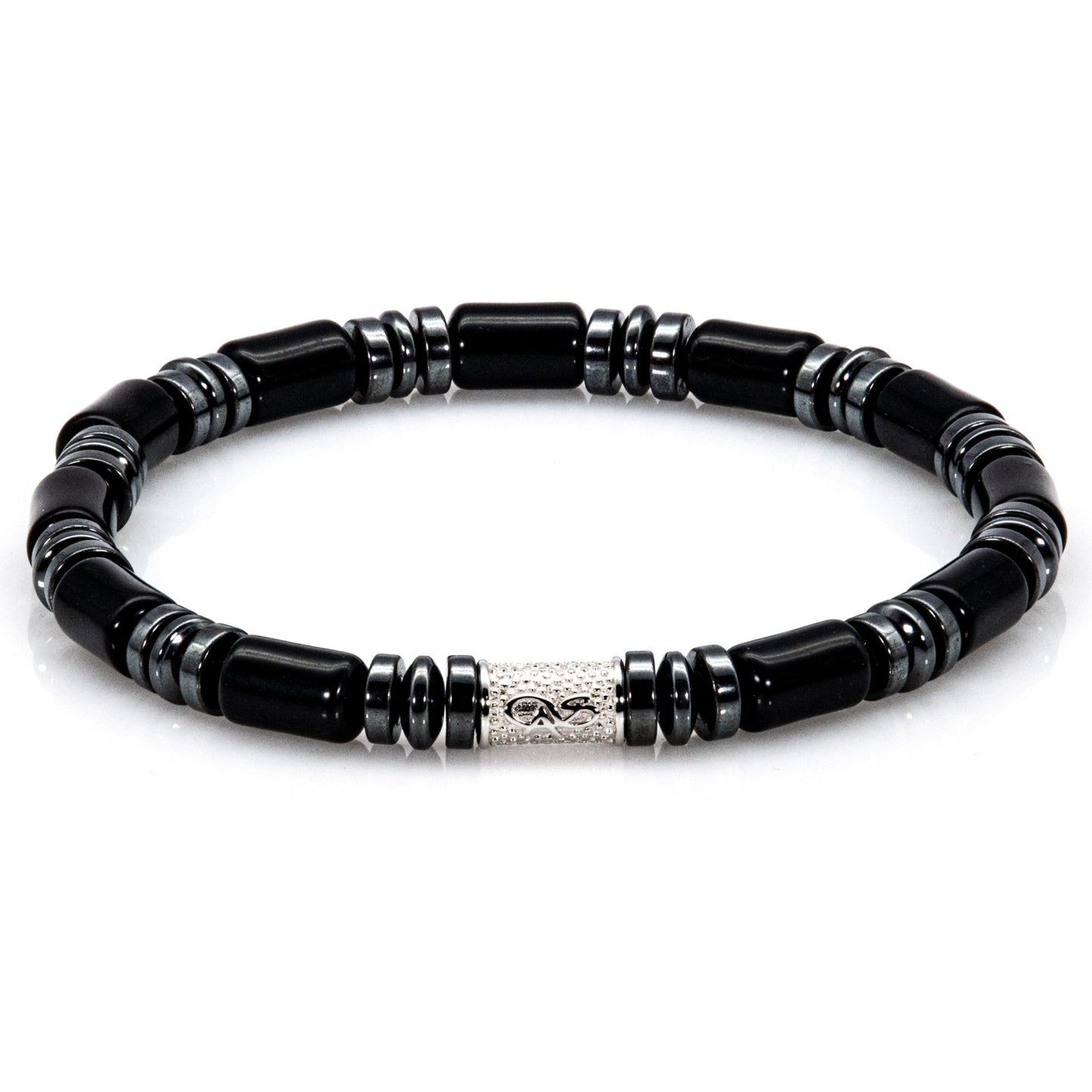 Black Achat Perlen 6mm 925 Sterling Silber