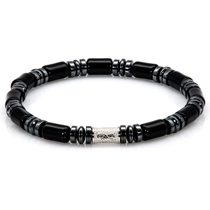 Black Achat Perlen 6mm 925 Sterling Silber