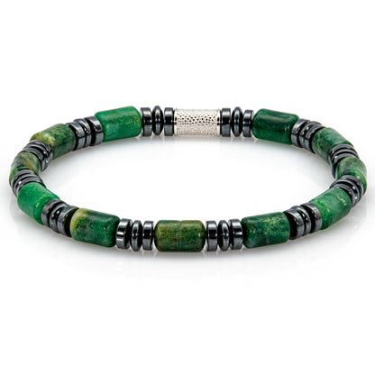 African Green Jade Perlen 6mm 925 Sterling Silber