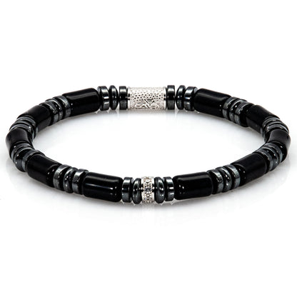 Black Achat Perlen 6mm 925 Sterling Silber