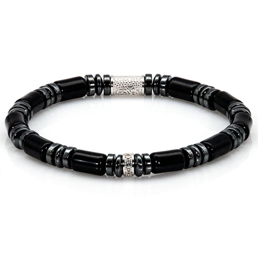 Black Achat Perlen 6mm 925 Sterling Silber