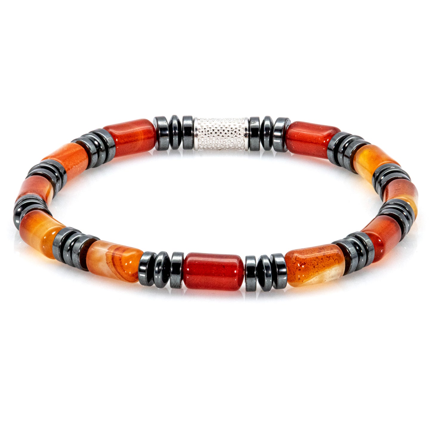 Roter Achat Perlen 6mm 925 Sterling Silber