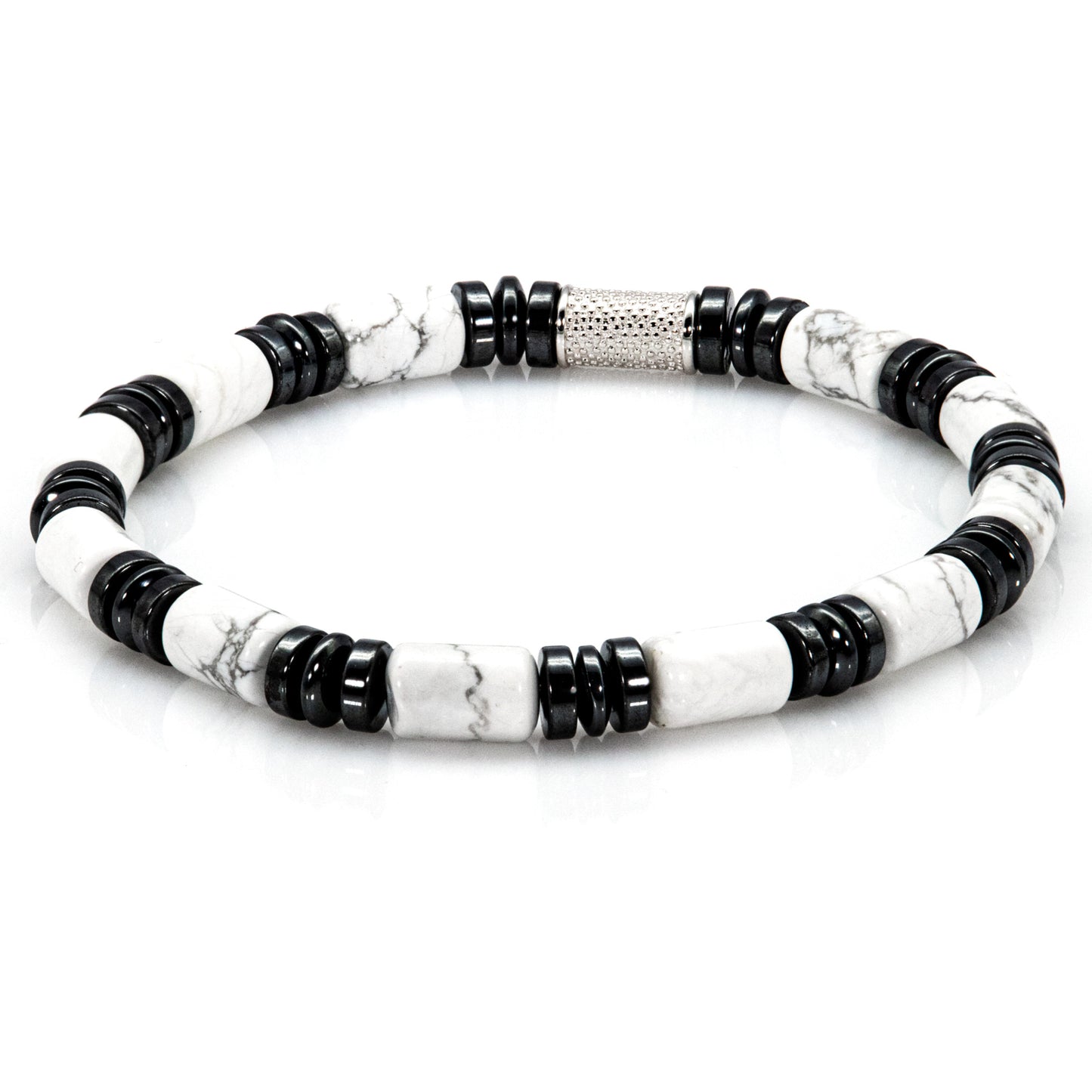 White Turquoise Perlen 6mm 925 Sterling Silber