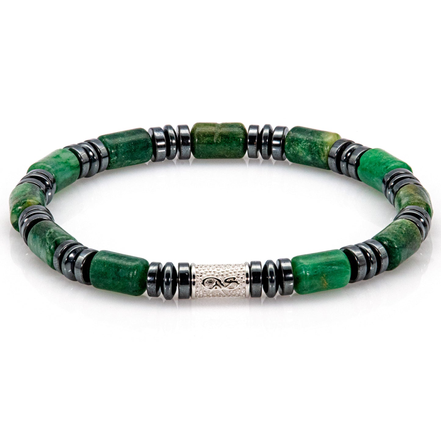 African Green Jade Perlen 6mm 925 Sterling Silber