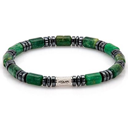African Green Jade Perlen 6mm 925 Sterling Silber