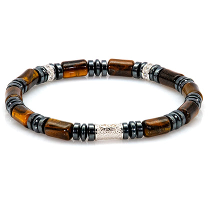 Tigerauge Perlen 6mm 925 Sterling Silber