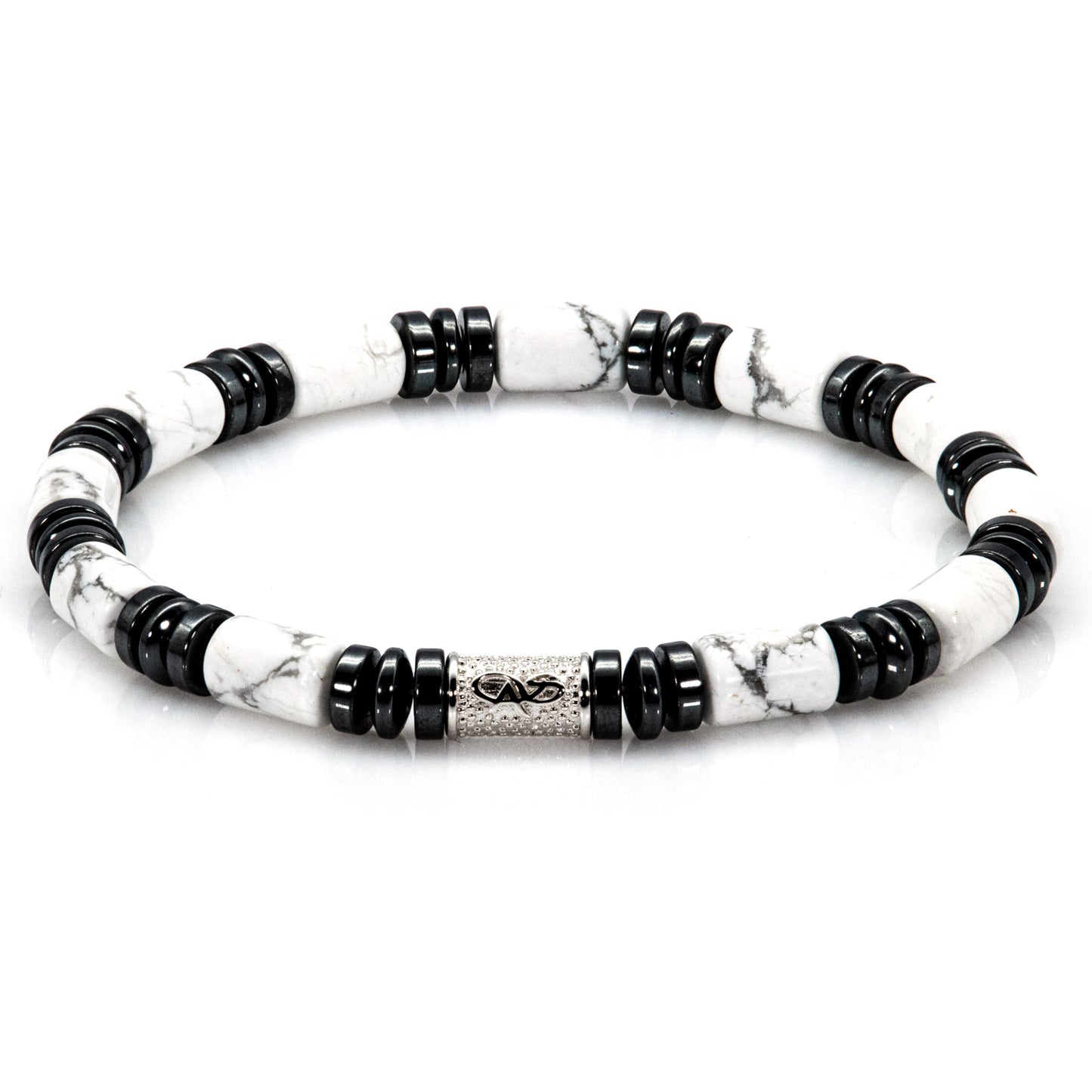 White Turquoise Perlen 6mm 925 Sterling Silber