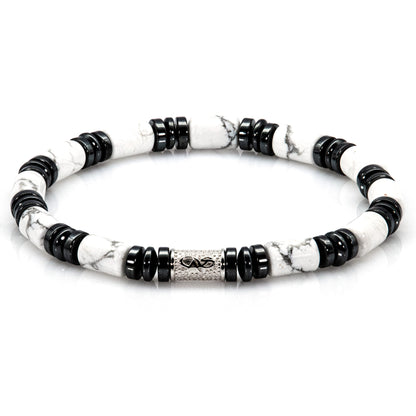 White Turquoise Perlen 6mm 925 Sterling Silber